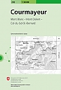 Topografische Wandelkaart Zwitserland 292 Courmayeur Mont Blanc Mont Dolent Col du Gd. St. Bernard - Landeskarte der Schweiz