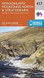 Topografische Wandelkaart 417 Monadhliath Mountains North / Strathdearn - Explorer Map