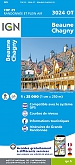 Topografische Wandelkaart van Frankrijk 3024OT - Beaune / Chagny
