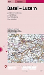 Topografische Wegenkaart Fietskaart Zwitserland 102 Basel Luzern - Landeskarte der Schweiz