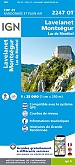 Topografische Wandelkaart van Frankrijk 2247OT - Lavelanet / Montségur / Lac de Montbel
