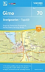 Topografische Wandelkaart Zweden 70 Gimo Sverigeserien Topo 50