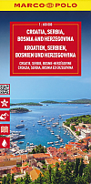 Wegenkaart - Landkaart Kroatie Servie Slovenie Bosnie en Herzegovina Kosovo Montenegro | Marco Polo Maps
