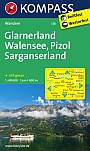 Wandelkaart 126 Glarnerland Walensee Pizol Sarganserland Kompass