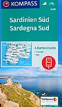 Wandelkaart Fietskaart Sardinie 2499 Sardinië Zuid 4 kaartenset | Kompass