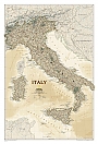 Wandkaart Italië met antieke uitstraling (Engelstalig) 70 x 90 cm papier | National Geographic Wall Map
