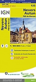 Fietskaart 135 Nevers Autun PNR du Morvan - IGN Top 100 - Tourisme et Velo