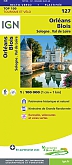 Fietskaart 127 Orleans Blois Sologne Val de Loire - IGN Top 100 - Tourisme et Velo