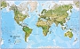 Wereldkaart Envorinmental Geplastificeerd 136 x 84 cm met ophangstrips Maps International