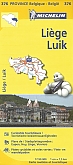 Fietskaart - Wegenkaart - Landkaart 376 Liège - Luik | Michelin Provienciekaart België