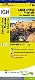 Fietskaart 114 St. Brieuc Morlaix Cote de Granite Rose Bretagne - IGN Top 100 - Tourisme et Velo