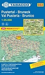 Wandelkaart 033 Bruneck Pustertal Brunico E Dintorni Tabacco