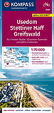 Fietskaart 3349 Usedom, Stettiner Haff, Greifswald | Kompass