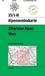 Wandelkaart 35/1-H Zillertaler Alpen West Historische kaart! | Alpenvereinskarte