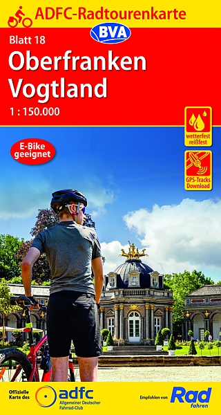 Fietskaart 18 Oberfranken / Vogtland | ADFC Radtourenkarte - BVA Bielefelder Verlag