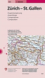 Topografische Wegenkaart Fietskaart Zwitserland 103 Zürich St.Gallen - Landeskarte der Schweiz
