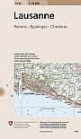 Topografische Wandelkaart Zwitserland 1243 Lausanne Renens Epalinges Chexbres- Landeskarte der Schweiz