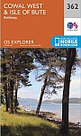 Topografische Wandelkaart 362 Cowal West / Isle of Bute Rothesay - Explorer Map