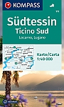 Wandelkaart 111 Tessin Ticino Südtessin Kompass