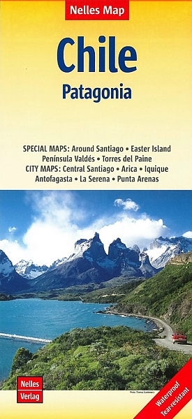 Wegenkaart - Landkaart Chili / Patagonië (met Paaseiland en Santiago) - Nelles Map