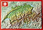 Reliefkaart Zwitserland postkaart 15 cm x 10,5 cm | Georelief