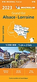 Wegenkaart - Landkaart 516 Alsace Lorraine Elzas Lotharingen Grand Est 2023 - Michelin Region France