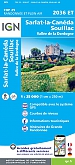 Topografische Wandelkaart van Frankrijk 2036ET - Sarlat / Souillac / Vallee de la Dordogne