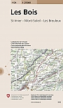 Topografische Wandelkaart Zwitserland 1124 Les Bois St. Imier Mont Soleil Les Breuleux - Landeskarte der Schweiz