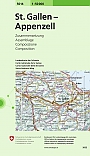 Topografische Wandelkaart Zwitserland 5014 St-Gallen / Appenzell (Samengestelde kaart) - Landeskarte der Schwei