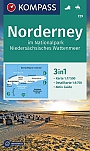 Wandelkaart 729 Norderney im Nationalpark Niedersächasisches Wattenmeer Kompass