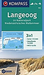 Wandelkaart 731 Langeoog im Nationalpark Niedersächsisches Wattenmeer Kompass