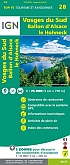 Wandelkaart Fietskaart 28 Vogezen Zuid Vosges du Sud - Ballon d'Alsace - Le Hohneck Top 75 | IGN