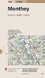 Topografische Wandelkaart Zwitserland 1284 Monthey Vouvry Aigle Leysin - Landeskarte der Schweiz