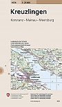 Topografische Wandelkaart Zwitserland 1034 Kreuzlingen Konstanz Mainau Meersburg - Landeskarte der Schweiz