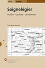 Topografische Wandelkaart Zwitserland 1104 Saignelegier Maiche Goumois Le Noirmont - Landeskarte der Schweiz