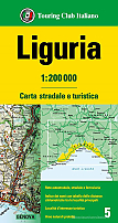 Wegenkaart - Fietskaart 5 Ligurië - Touring Club Italiano (TCI)