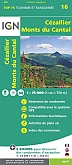 Wandelkaart Fietskaart 16 Cezallier Monts du Cantal  Top 75 | Institut Geographique National (IGN) Frankrijk Top 75