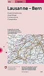 Topografische Wegenkaart Fietskaart Zwitserland 104 Lausanne / Bern - Landeskarte der Schweiz