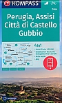 Wandelkaart 2464 Perugia Assisi Citta di Castello Gubbio Kompass
