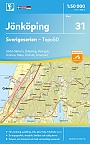 Topografische Wandelkaart Zweden 31 Jönköping Sverigeserien Topo 50