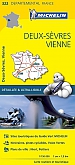 Fietskaart - Wegenkaart - Landkaart 322 Deux Sevres Vienne - Départements de France - Michelin