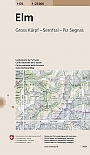 Topografische Wandelkaart Zwitserland 1174 Elm Gross Charpf Sernftal Piz Segnas - Landeskarte der Schweiz