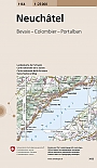 Topografische Wandelkaart Zwitserland 1164 Neuchatel Bevaix Colombier Portalban - Landeskarte der Schweiz