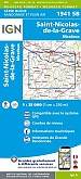 Topografische Wandelkaart van Frankrijk 1941SB St-Nicolas-de-la-Grave Miradoux