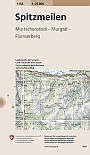 Topografische Wandelkaart Zwitserland 1154 Spitzmeilen Mürtschenstock - Murgtal - Flumserberg - Landeskarte der Schweiz