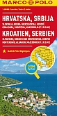 Wegenkaart - Landkaart Kroatie Servie Slovenie Bosnie en Herzegovina Kosovo Montenegro Albanie Macedonie| Marco Polo Maps
