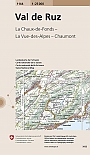 Topografische Wandelkaart Zwitserland 1144 Val de Ruz La Chaux-de-Fonds Vue des Alpes Chaumont - Landeskarte der Schweiz