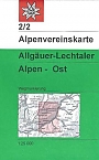 Wandelkaart 2/2 Allgäuer Lechtaler Alpen - Ost | Alpenvereinskarte