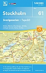 Topografische Wandelkaart Zweden 61 Stockholm Sverigeserien Topo 50
