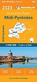 Wegenkaart - Landkaart 525 Midi Pyrenees 2023 - Michelin Region France